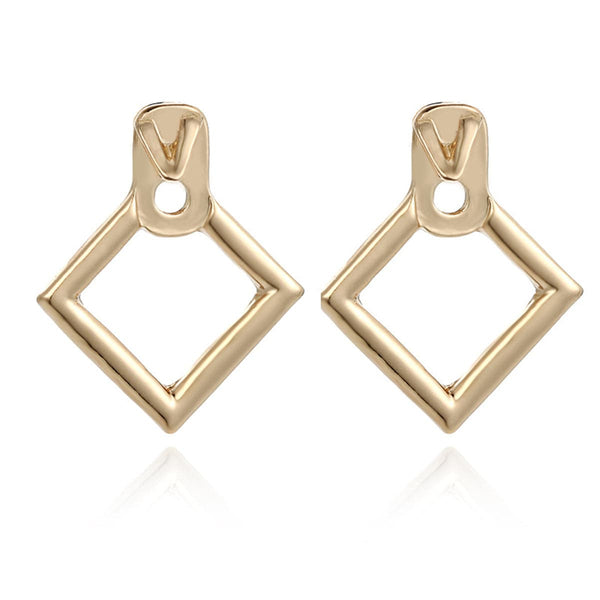 Goldtone Rhombus Drop Earrings