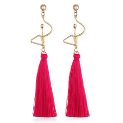 Pearl & Polyster 18K Gold-Plated Figure Tassel Drop Earrings