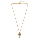 Cubic Zirconia & Goldtone Evil Eye Triangle Pendant Necklace