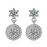 Crystal & Silver-Plated Cluster Drop Earrings