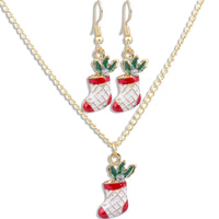 Cubic Zirconia & 18K Gold-Plated Botany Stocking Necklace & Earrings