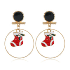 Cubic Zirconia & 18K Gold-Plated Suspended Stocking Drop Earrings