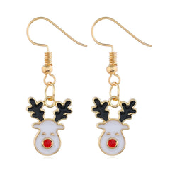 White & 18K Gold-Plated Reindeer Drop Earrings