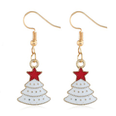 White & 18K Gold-Plated Christmas Tree & Star Drop Earrings