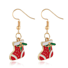 Red & 18K Gold-Plated Holly Stocking Drop Earrings