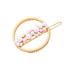 Pearl & 18K Gold-Plated Ring Hair Clip