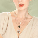 Imitation Pearl & Cubic Zirconia Three-Layer Pendant Necklace