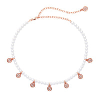 Cubic Zirconia & Pearl Station Necklace